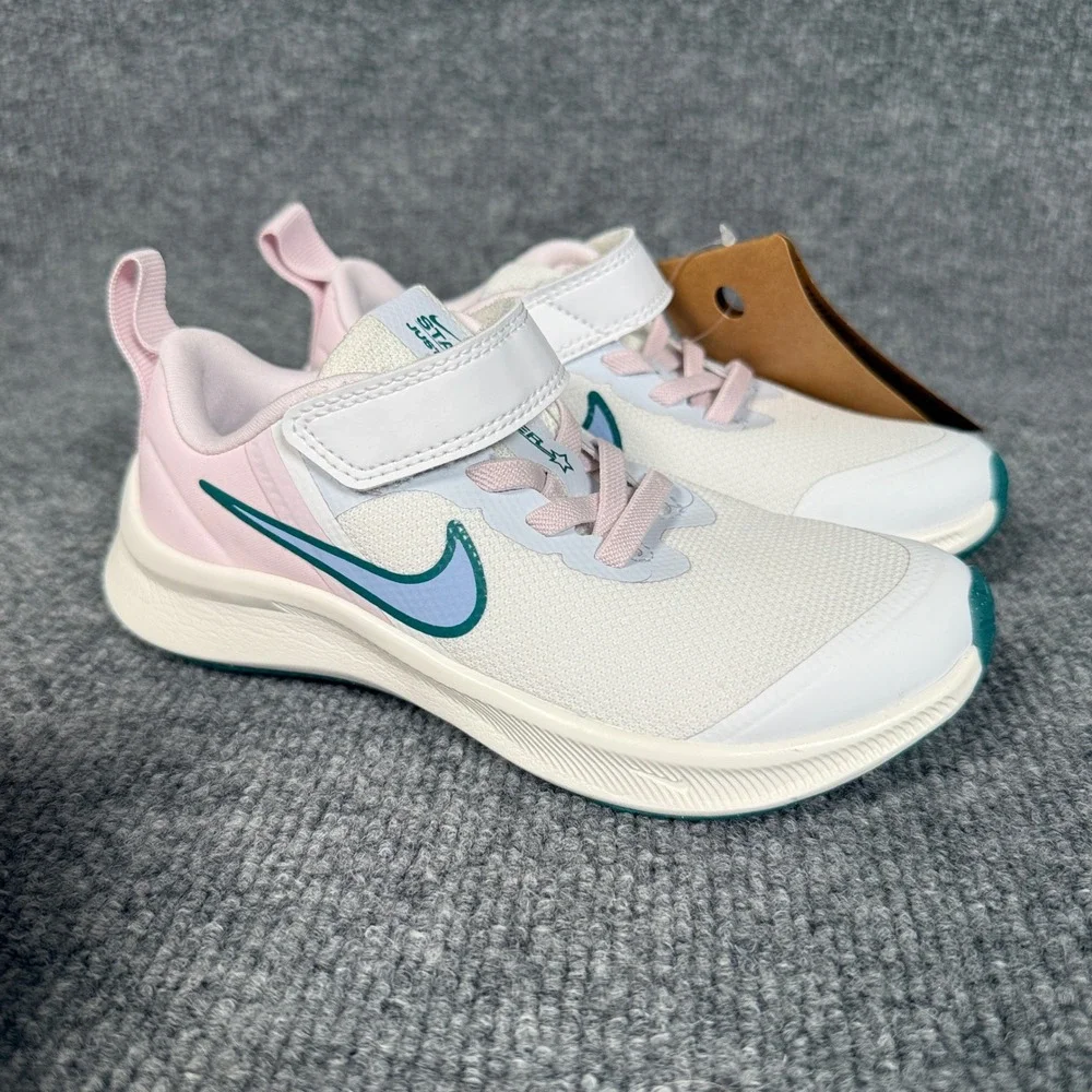 Nike Kids Boys Size 11C Star Runner Shoes Sneakers Pink White Running DA2777-102